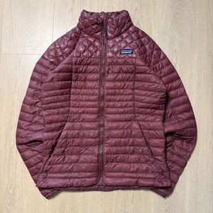 Patagonia AlpLight Down Puffer Jacket Womens Small Ruby Red Maroon 800 Fill